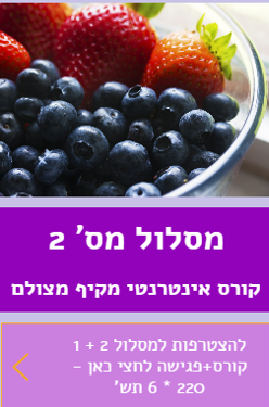 הצטרפי למסלול מס' 1+2 קורס ופגישה מעמיקה