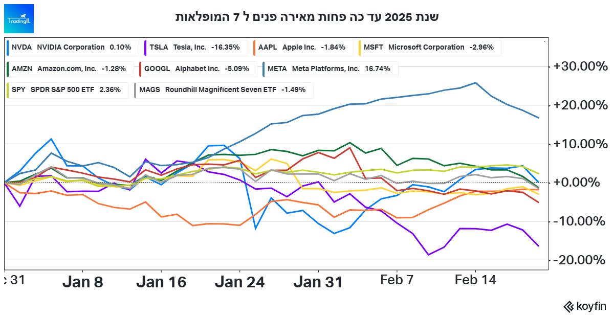 שנת 2025 עד כה פחות מאירה פנים ל 7 המופלאות