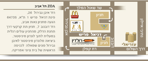 מפת הגעה לבית ציוני אמריקה